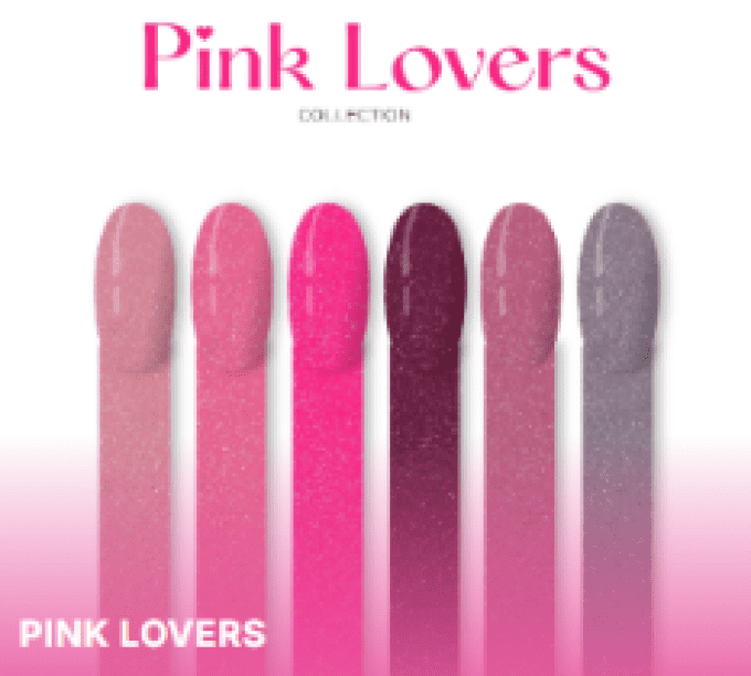 Collection de Vernis Semi-Permanent Pink Lovers – 6 Couleurs