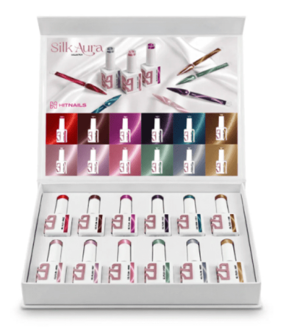 Collection de Vernis Semi-Permanent Silk Aura – 12 Couleurs