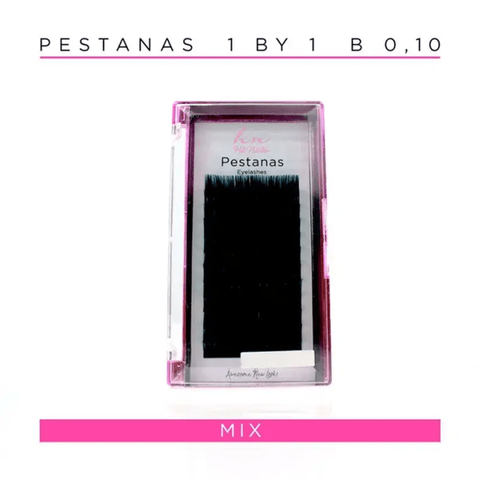 Caixa Pestanas One by One B 0,10 em caixa mix 12 filas